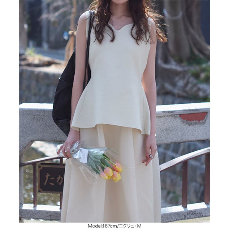 ハートネックバックフレアニットトップス［C7484］ | KOBE LETTUCE | 詳細画像5 