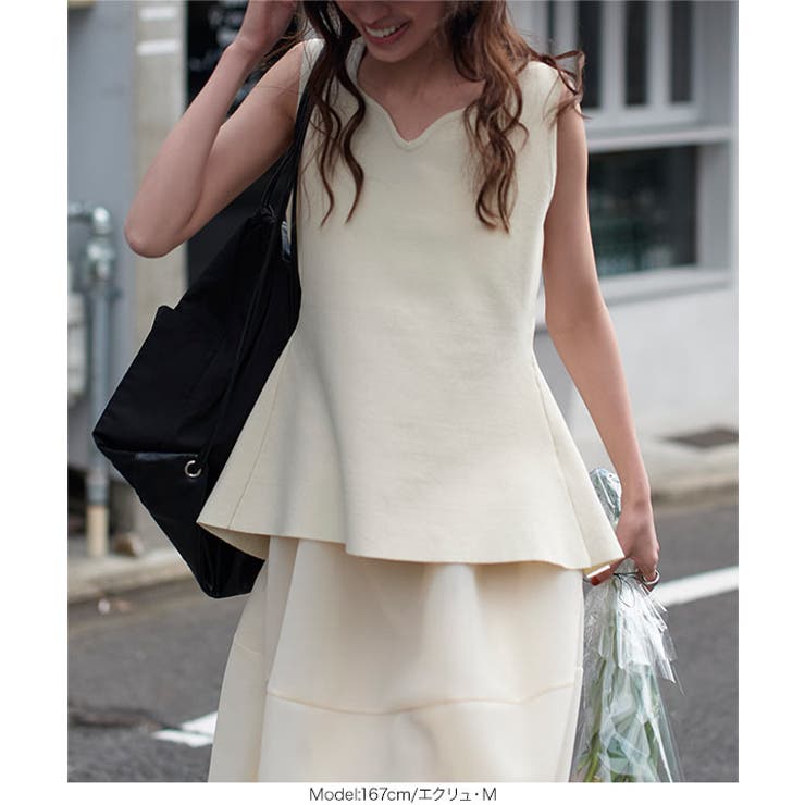 ハートネックバックフレアニットトップス［C7484］ | KOBE LETTUCE | 詳細画像7 