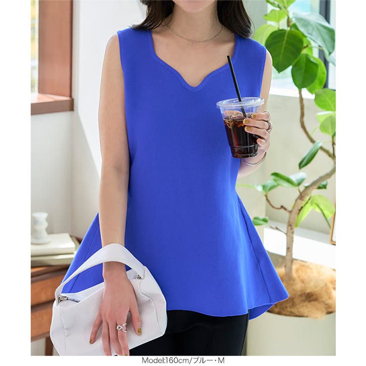 ハートネックバックフレアニットトップス［C7484］ | KOBE LETTUCE | 詳細画像11 