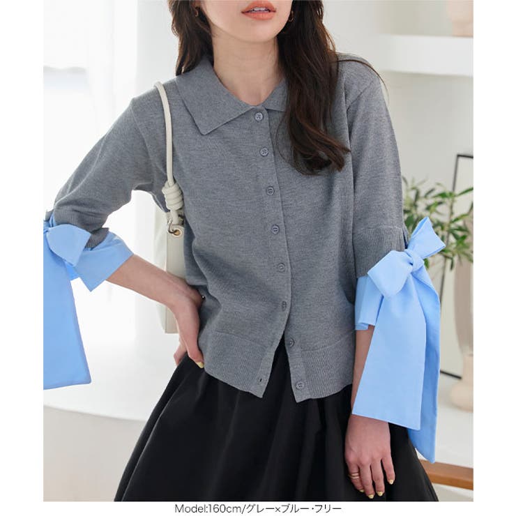 シャツドッキングショートスリーブカーディガン［C7504］ | KOBE LETTUCE | 詳細画像2 