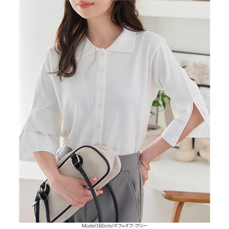 シャツドッキングショートスリーブカーディガン［C7504］ | KOBE LETTUCE | 詳細画像4 