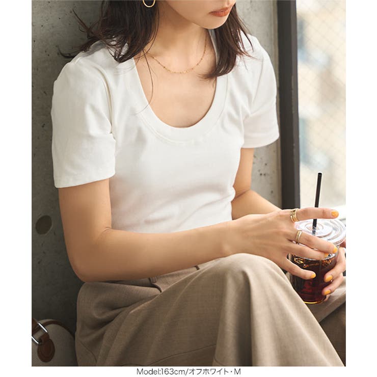 深UネックTシャツ［C7518］