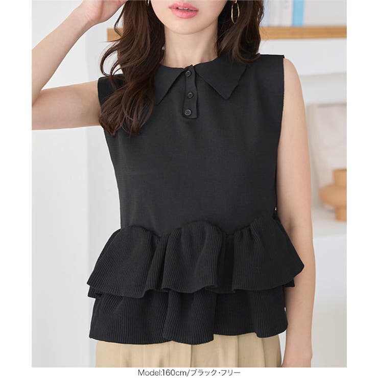 MUVEIL レースボーダーポロニットフリル付き黒ポロシャツ 楽天市場】【MUVEIL】 レースボーダーポロニット ミュベール