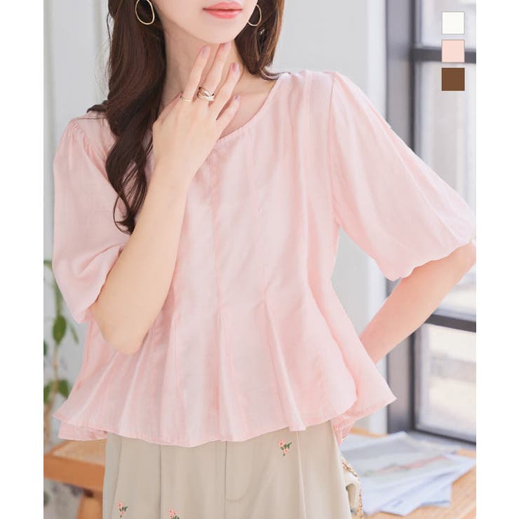 ペプラムシアーブラウス［C7570］ | KOBE LETTUCE | 詳細画像1 