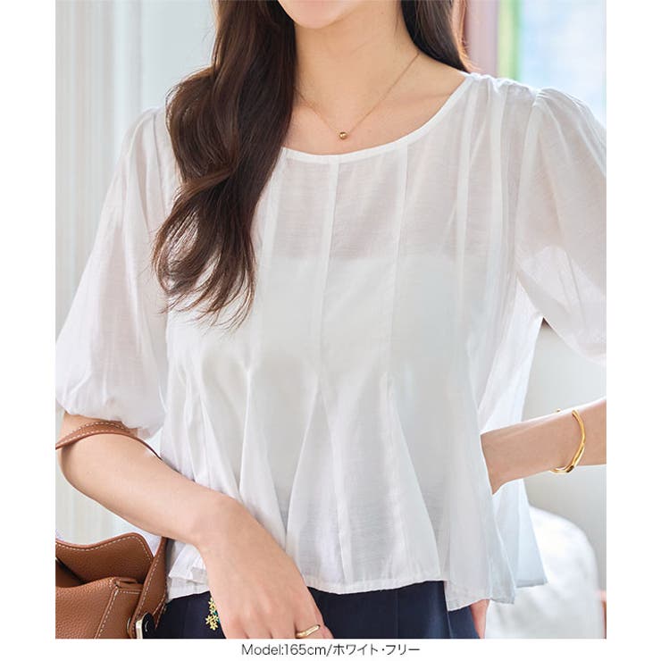 ペプラムシアーブラウス［C7570］ | KOBE LETTUCE | 詳細画像2 