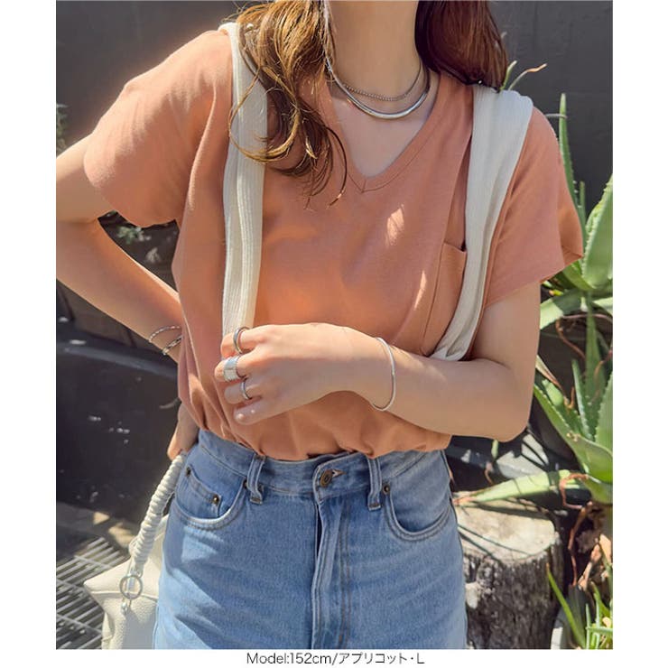 汗じみ防止 UVカット ポケット付きVネックTシャツ | KOBE LETTUCE | 詳細画像20 