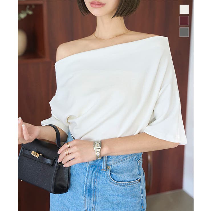 オフショルダーTシャツオフショルダー Tシャツ ワンショル | KOBE LETTUCE | 詳細画像1 