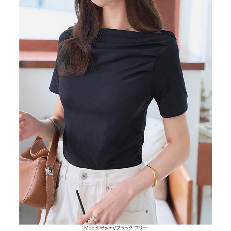 タックデザイン オフショルダー Tシャツ | KOBE LETTUCE | 詳細画像6 