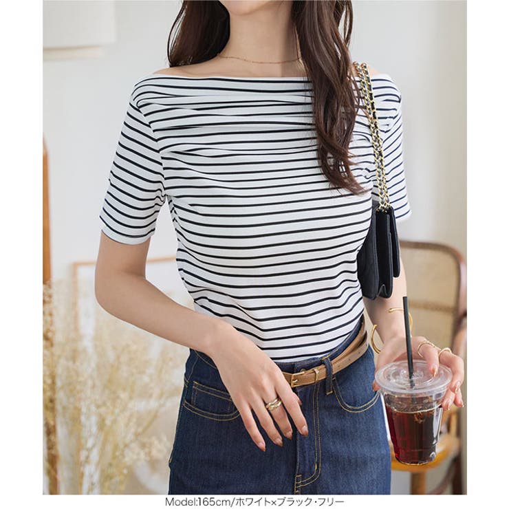 タックデザイン オフショルダー Tシャツ | KOBE LETTUCE | 詳細画像8 