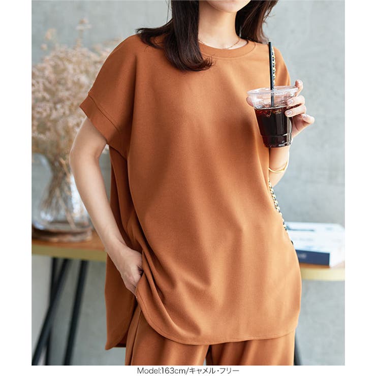 RIELLE riche Volume Sheer One-Piece オレンジ バックジップTブラウス  