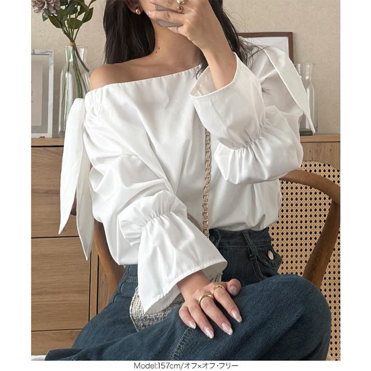 ショルダーリボンブラウス ショルダーリボン ブラウス | KOBE LETTUCE | 詳細画像4 