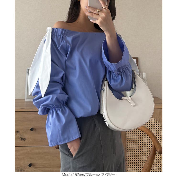 ショルダーリボンブラウス ショルダーリボン ブラウス | KOBE LETTUCE | 詳細画像9 