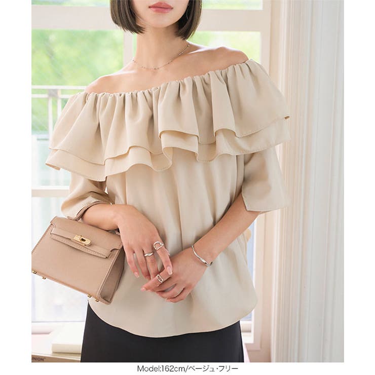 2wayフリルブラウス［C7608］ブラウス オフショル 2way | KOBE LETTUCE | 詳細画像4 
