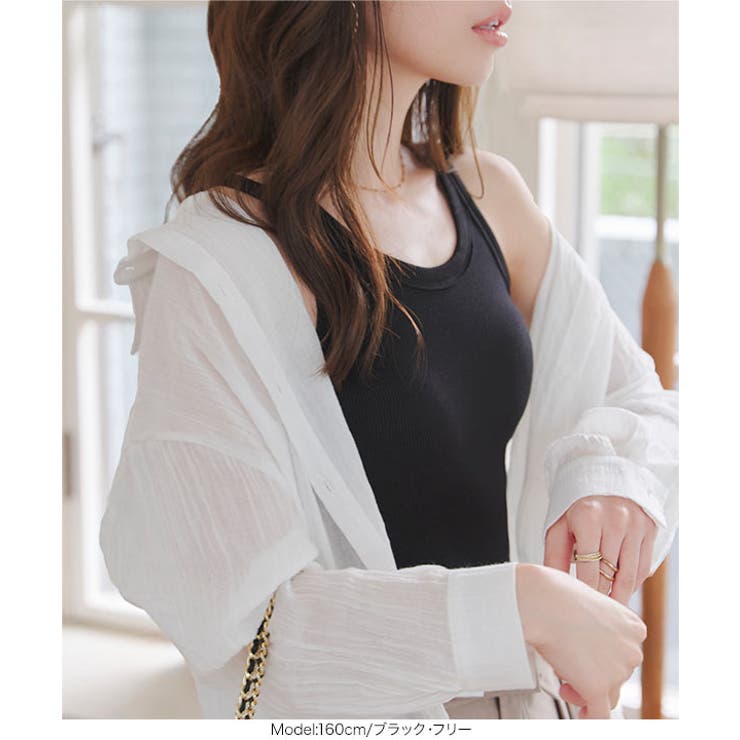 カップ付きUネックリブタンクトップ［C7610］ | KOBE LETTUCE | 詳細画像3 