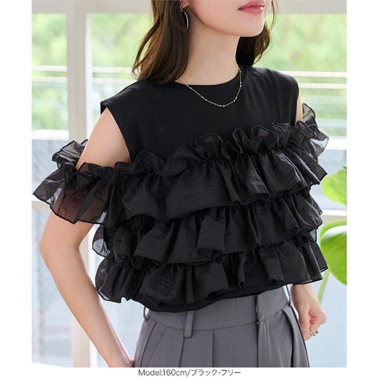 マルチウェイフリルビスチェドッキングTシャツ マルチウェイ フリル | KOBE LETTUCE | 詳細画像3 