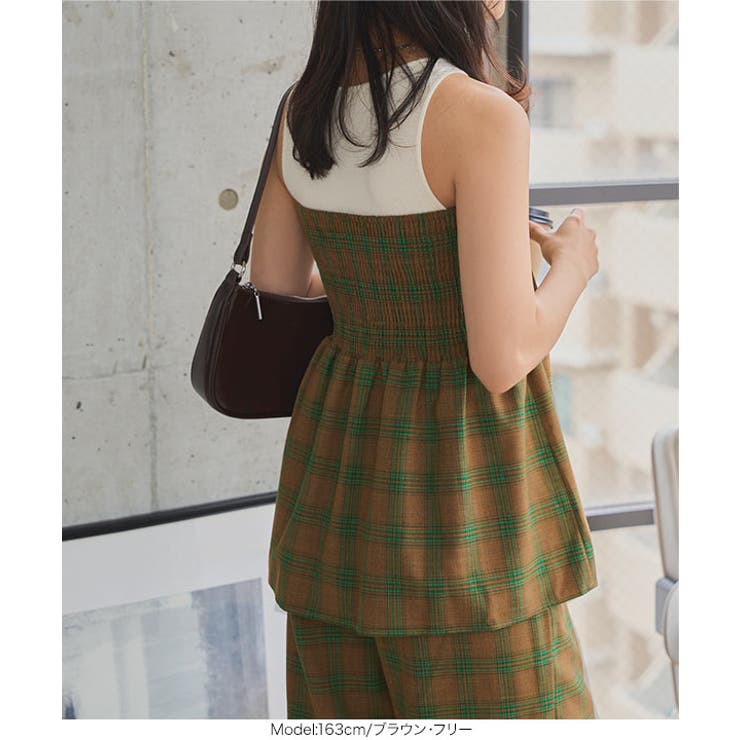 チェック柄ビスチェトップス チェック ビスチェ[品番：KO000015526