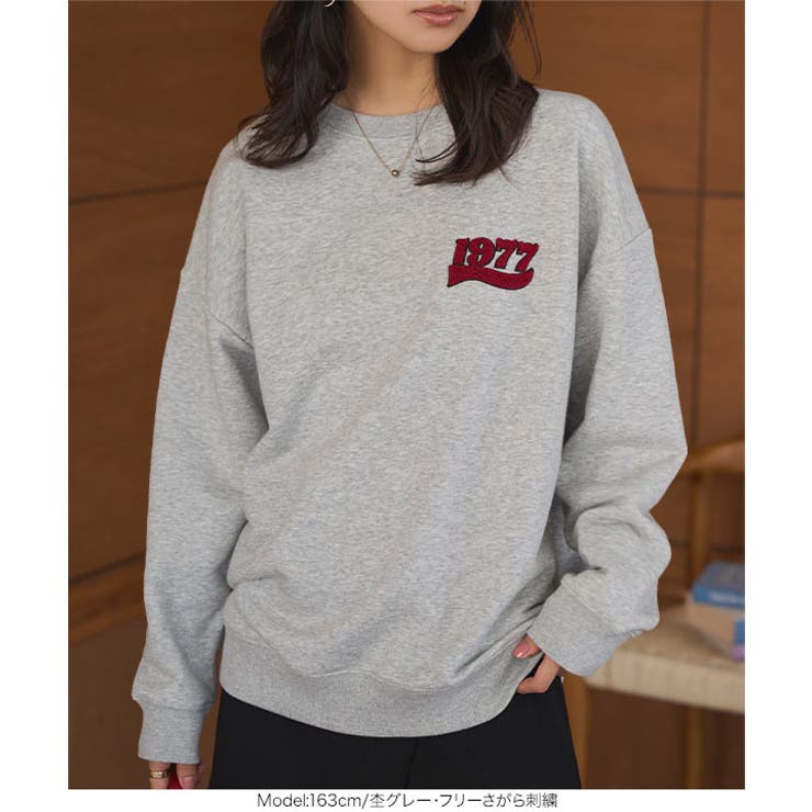 選べる２タイプ 刺繍ルーズスウェット［C7674］ スウェット | KOBE LETTUCE | 詳細画像3 