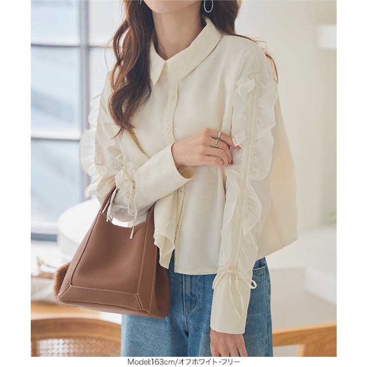 オーガンジーフリルブラウス［C7678］ オーガンジー フリル | KOBE LETTUCE | 詳細画像4 