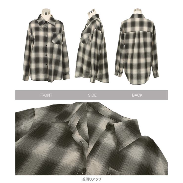 シアーチェックシャツブラウス［C7692］ シアー チェック | KOBE LETTUCE | 詳細画像10 