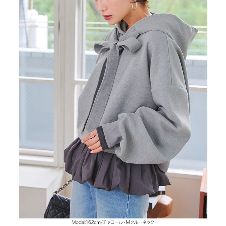 シアーバルーンペプラムトップス［C7696］ 選べる2ネック シアー | KOBE LETTUCE | 詳細画像7 