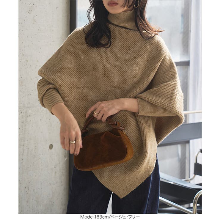 ハイネック アシンメトリードルマンニット ハイネック | KOBE LETTUCE | 詳細画像2 