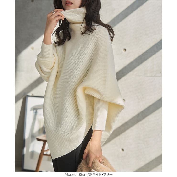 ハイネック アシンメトリードルマンニット ハイネック | KOBE LETTUCE | 詳細画像6 