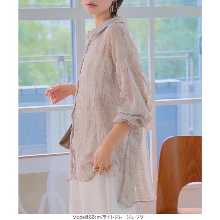 チェック柄シアーシャツ［C7701］ チェック シアーシャツ | KOBE LETTUCE | 詳細画像5 