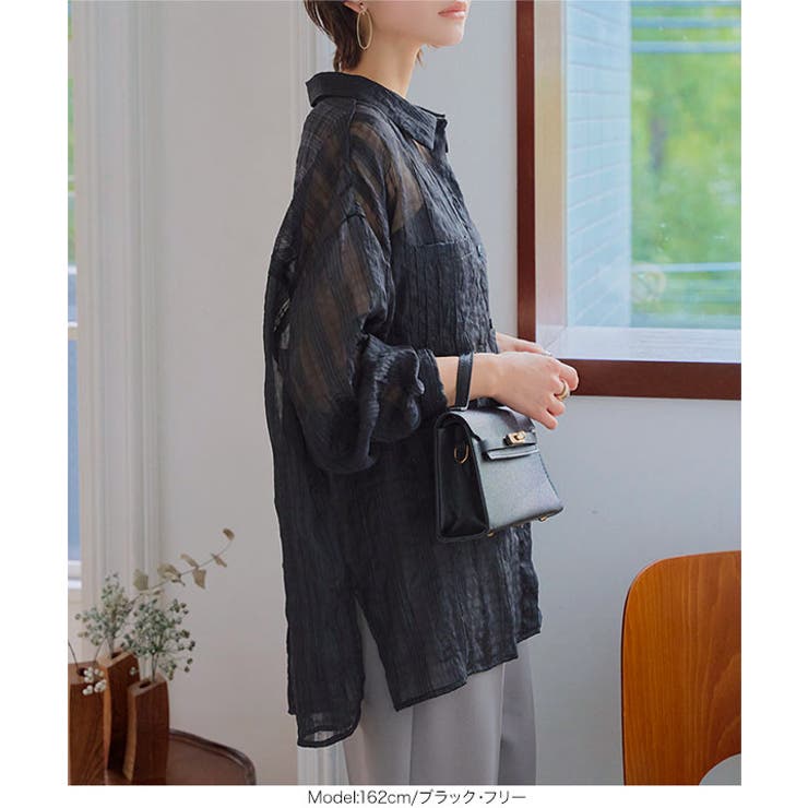 チェック柄シアーシャツ［C7701］ チェック シアーシャツ | KOBE LETTUCE | 詳細画像7 