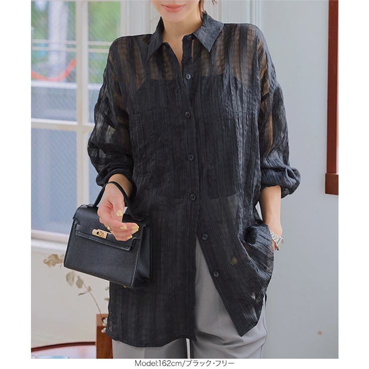 チェック柄シアーシャツ［C7701］ チェック シアーシャツ | KOBE LETTUCE | 詳細画像8 