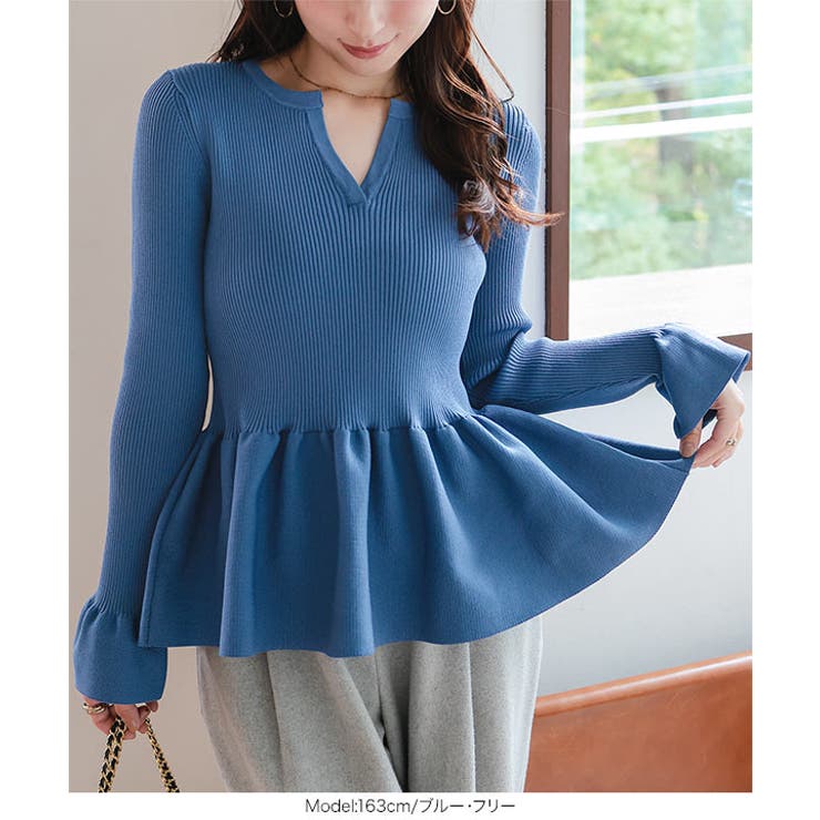 キーネックペプラムニット［C7723］ キーネック ペプラムニット | KOBE LETTUCE | 詳細画像4 