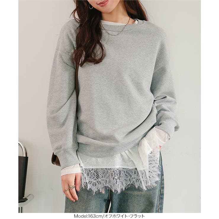 裾レースシアートップス［C7735］ 裾レース シアートップス[品番