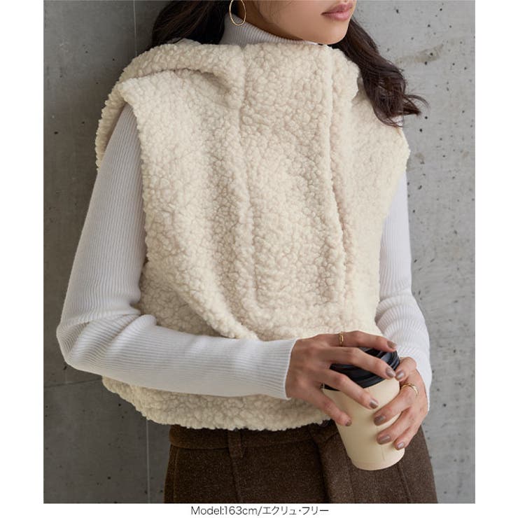 フード付きボアベスト フード付き ボアベスト[品番：KO000015809