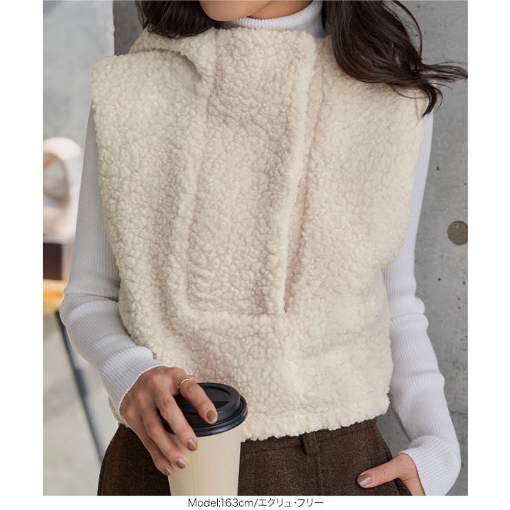 フード付きボアベスト［C7738］ フード付き ボアベスト | KOBE LETTUCE | 詳細画像3 