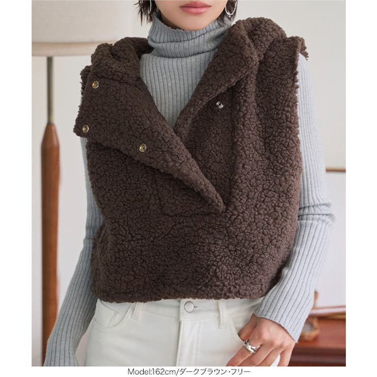 フード付きボアベスト フード付き ボアベスト[品番：KO000015809