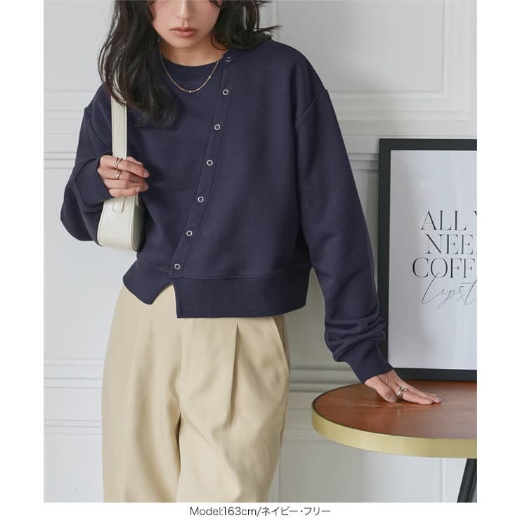 アシンメトリースウェットカーディガン［C7763］ カーディガン スウェット | KOBE LETTUCE | 詳細画像6 