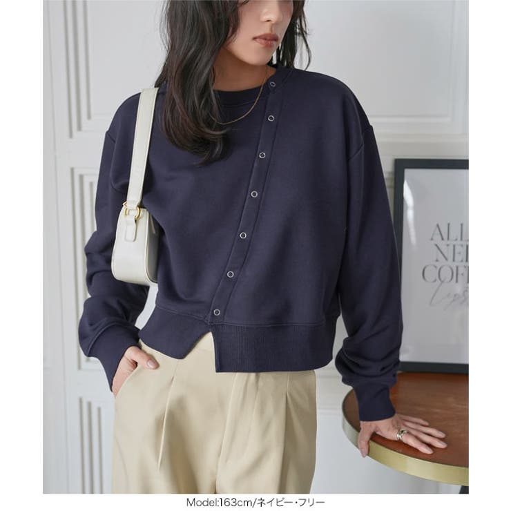 アシンメトリースウェットカーディガン［C7763］ カーディガン スウェット | KOBE LETTUCE | 詳細画像7 