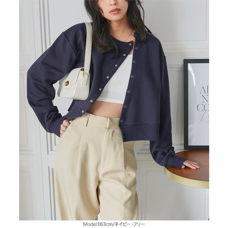 アシンメトリースウェットカーディガン［C7763］ カーディガン スウェット | KOBE LETTUCE | 詳細画像8 