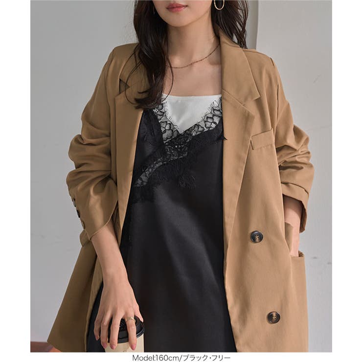 サテンレースアシメロングキャミソール［C7769］ サテン レース | KOBE LETTUCE | 詳細画像10 