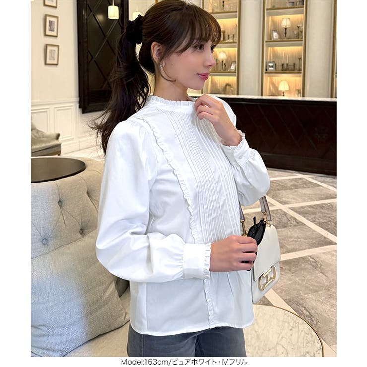 [ 岡部あゆみさんコラボ ]選べる2タイプフリルデザインブラウス［C7772］ | KOBE LETTUCE | 詳細画像12 