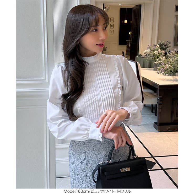 [ 岡部あゆみさんコラボ ]選べる2タイプフリルデザインブラウス［C7772］ | KOBE LETTUCE | 詳細画像14 