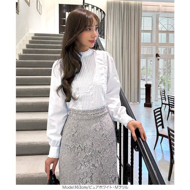 [ 岡部あゆみさんコラボ ]選べる2タイプフリルデザインブラウス［C7772］ | KOBE LETTUCE | 詳細画像16 