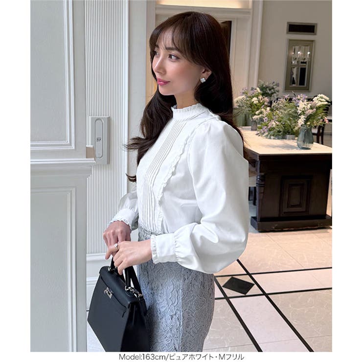 [ 岡部あゆみさんコラボ ]選べる2タイプフリルデザインブラウス［C7772］ | KOBE LETTUCE | 詳細画像17 