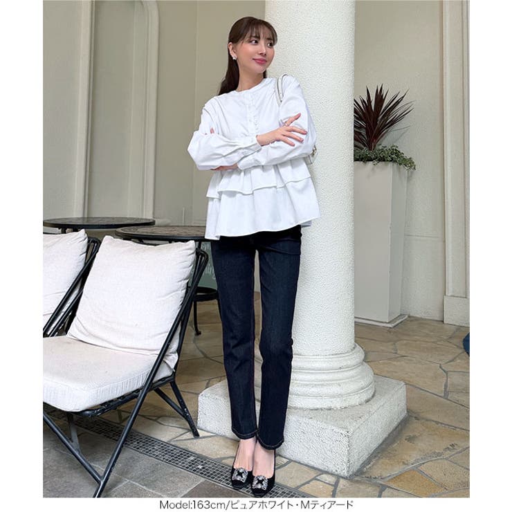 [ 岡部あゆみさんコラボ ]選べる2タイプフリルデザインブラウス［C7772］ | KOBE LETTUCE | 詳細画像18 