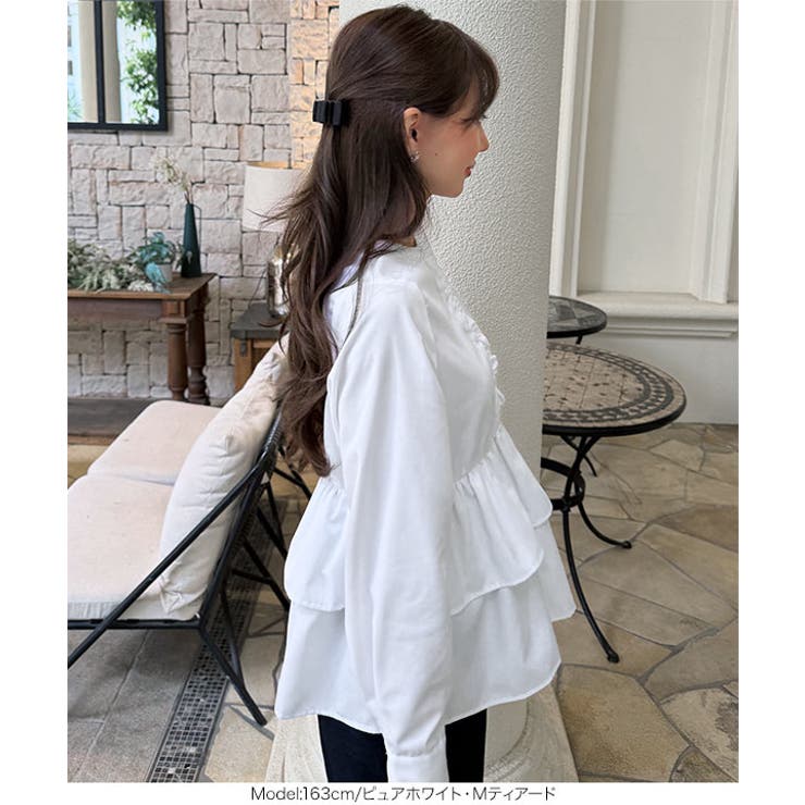 [ 岡部あゆみさんコラボ ]選べる2タイプフリルデザインブラウス［C7772］ | KOBE LETTUCE | 詳細画像19 