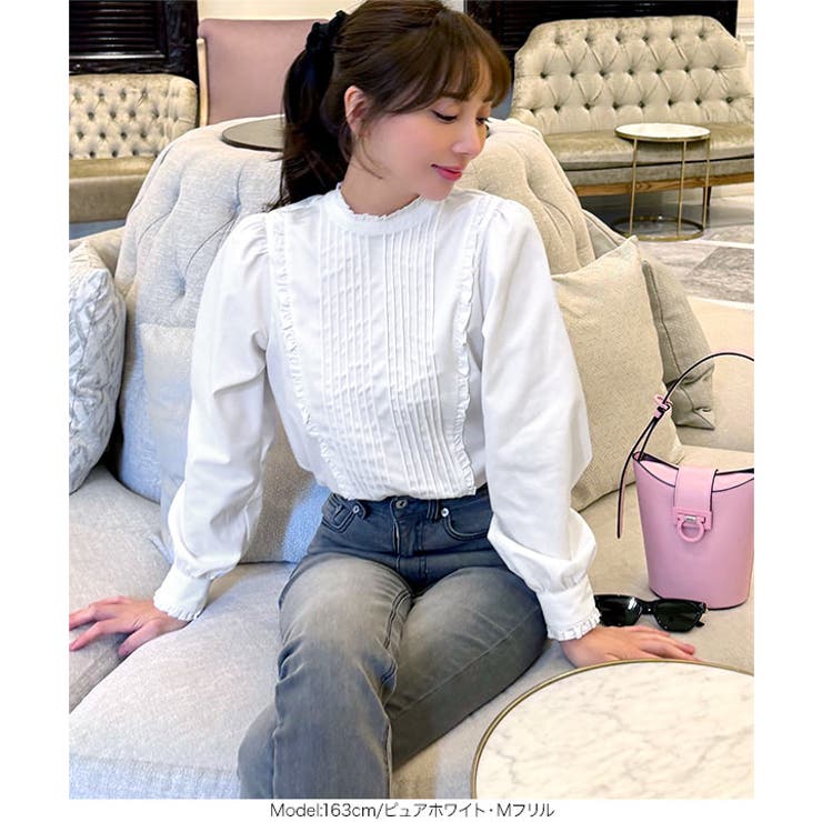 [ 岡部あゆみさんコラボ ]選べる2タイプフリルデザインブラウス［C7772］ | KOBE LETTUCE | 詳細画像8 