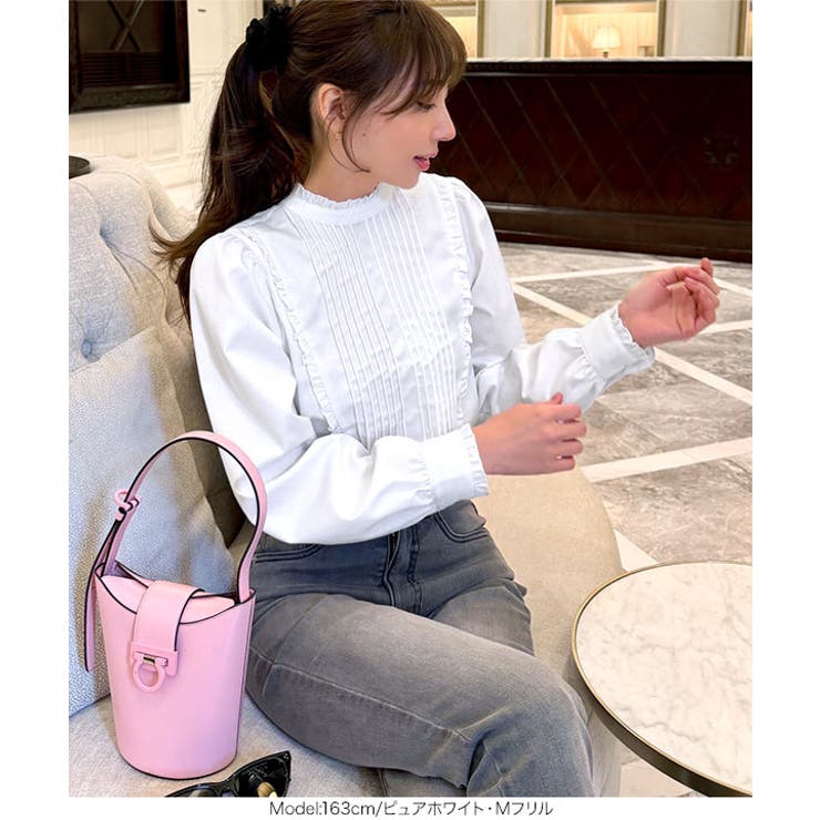 [ 岡部あゆみさんコラボ ]選べる2タイプフリルデザインブラウス［C7772］ | KOBE LETTUCE | 詳細画像10 