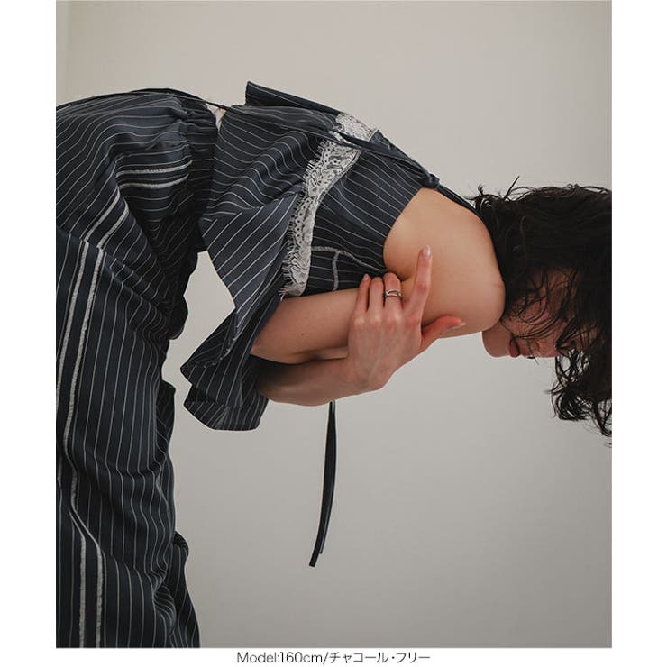 レース切替ストライプキャミビスチェ［C7778］ キャミビスチェ レース切替 | KOBE LETTUCE | 詳細画像13 