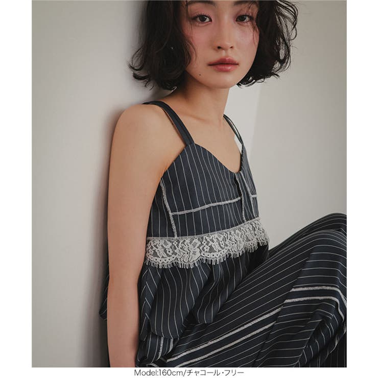 レース切替ストライプキャミビスチェ［C7778］ キャミビスチェ レース切替 | KOBE LETTUCE | 詳細画像14 