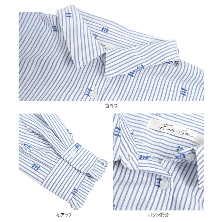 刺しゅうストライプシャツ［C7784］ 刺しゅう ストライプシャツ | KOBE LETTUCE | 詳細画像12 