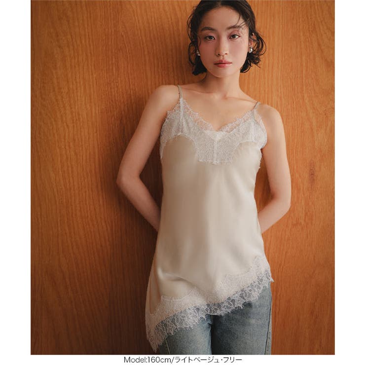 サテンレースキャミトップス［C7792］ レースキャミ サテン | KOBE LETTUCE | 詳細画像2 